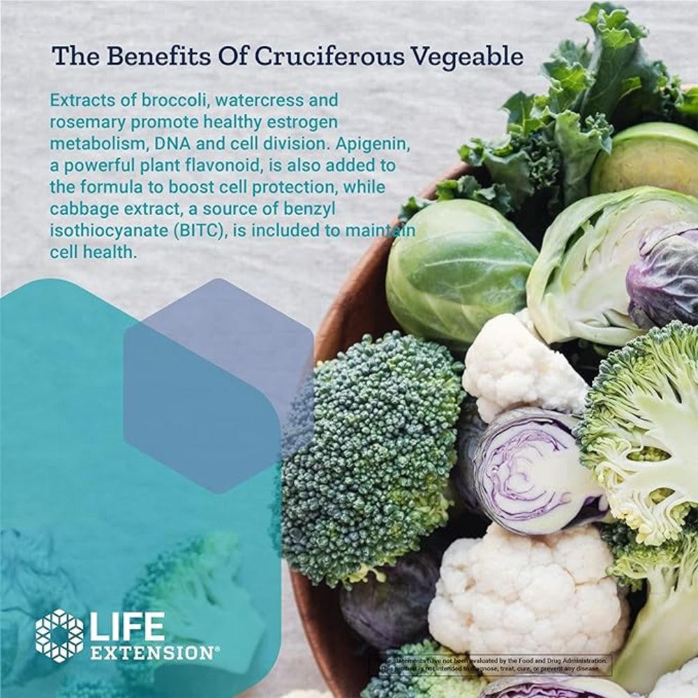  Life Extension Triple Action Cruciferous Vegetable Extract 60 Capsules 