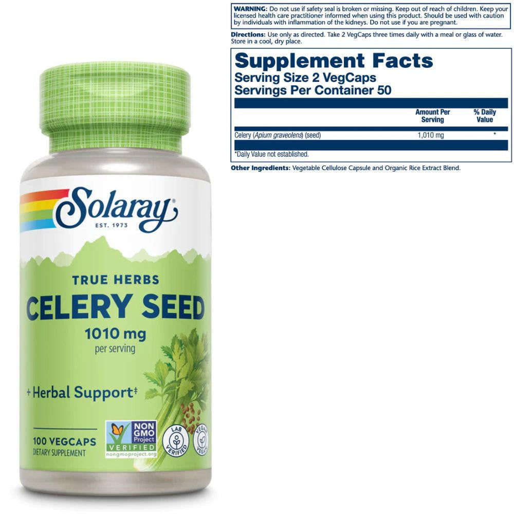  Solaray Celery Seed 1010mg 100 Capsules 