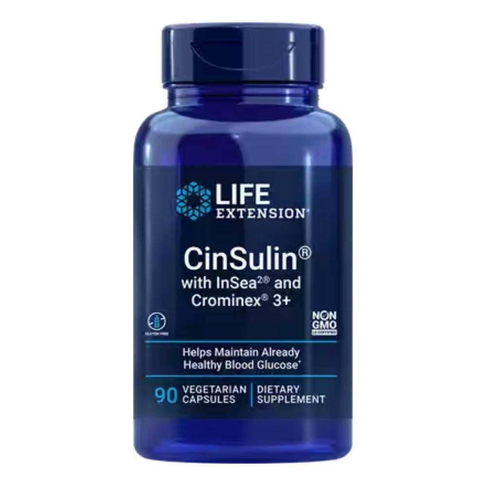  Life Extension Cinsulin with Insea and Crominex 90 Vegecaps 