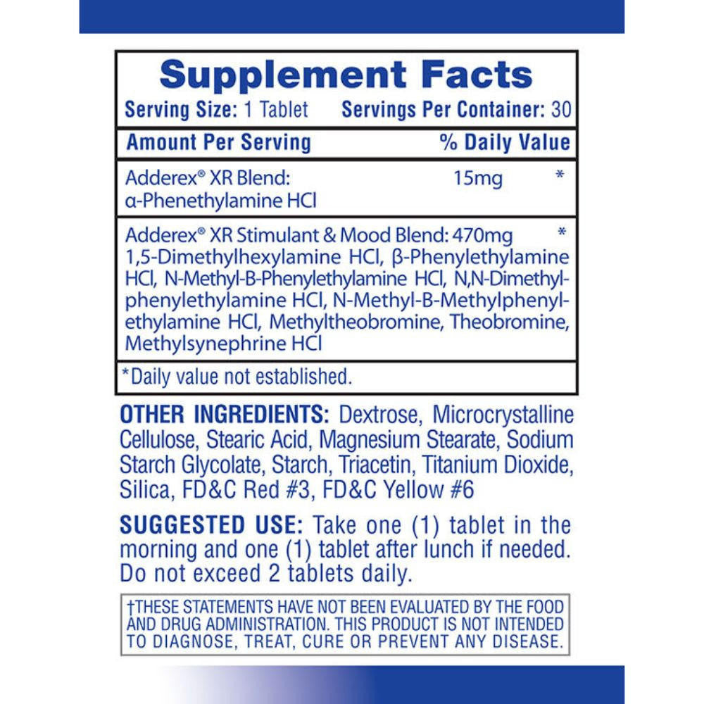  Hi-Tech Pharmaceuticals Adderex XR 30 Tablets 