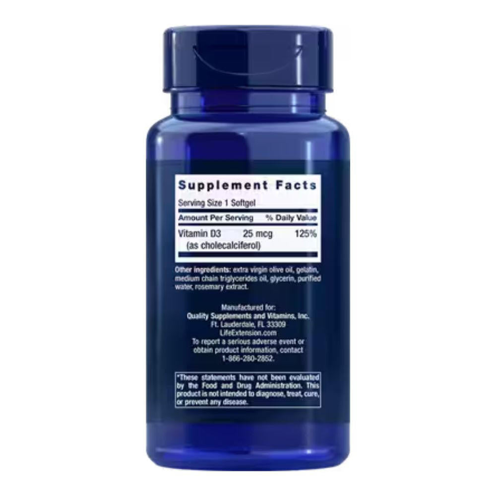  Life Extension Vitamin D3 1000 IU 250 Caps 