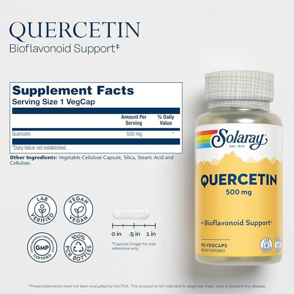  Solaray Non-Citrus Quercetin 500mg 90 Capsules 