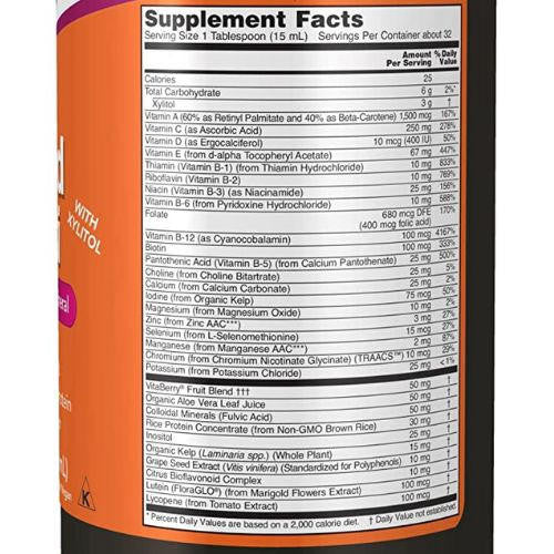  Now Foods Liquid Multi Orange Flavored 16 Oz 