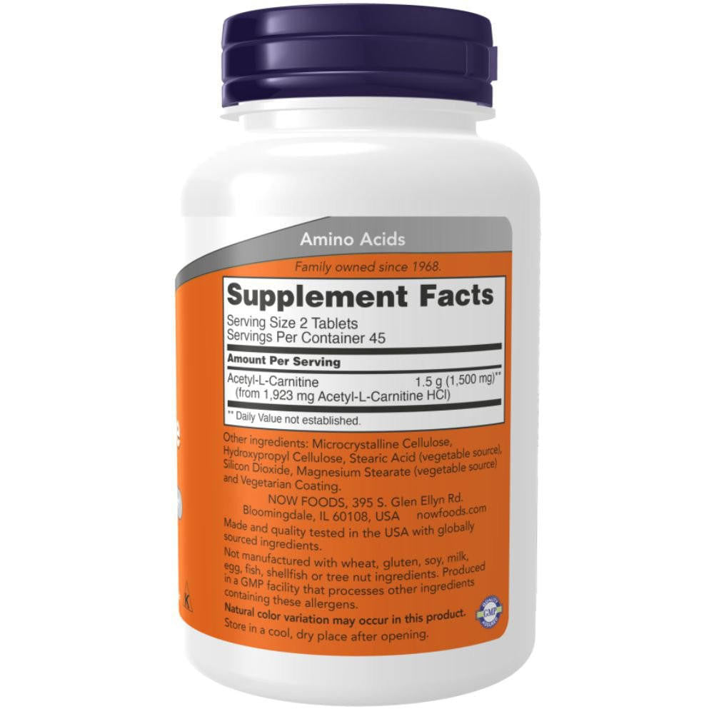  Now Foods Acetyl L-Carnitine 750mg 90 Tablets 
