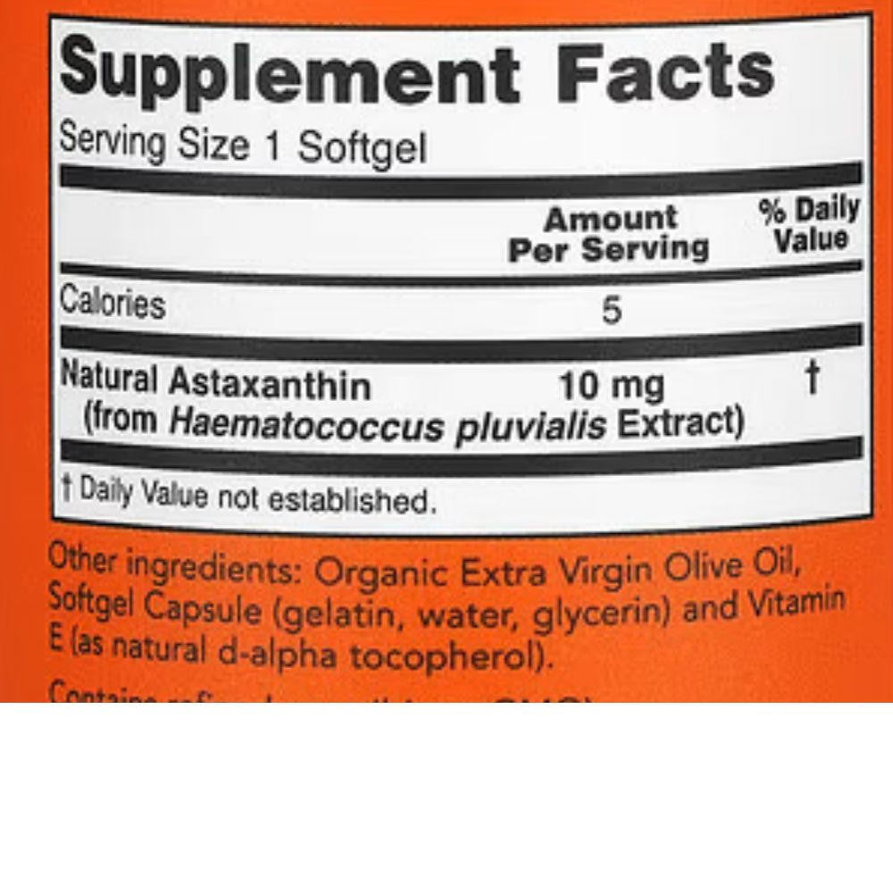  Now Foods Astaxanthin 10mg 60 Softgels 