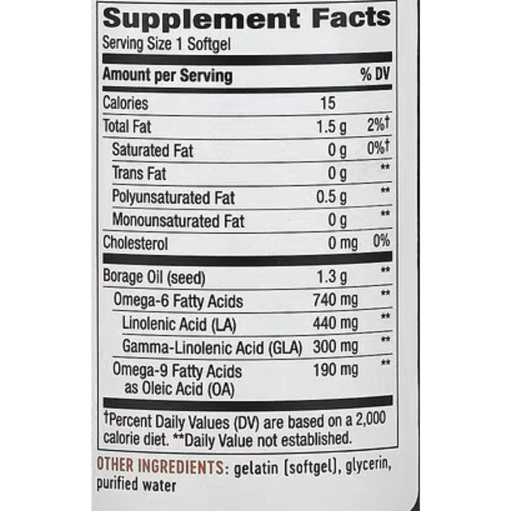  Nature's Way Efa Gold Borage Oil 1300mg with 312mg GLA 60 Gels 