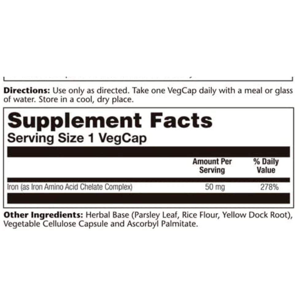  Solaray Iron 50mg 60 Capsules 