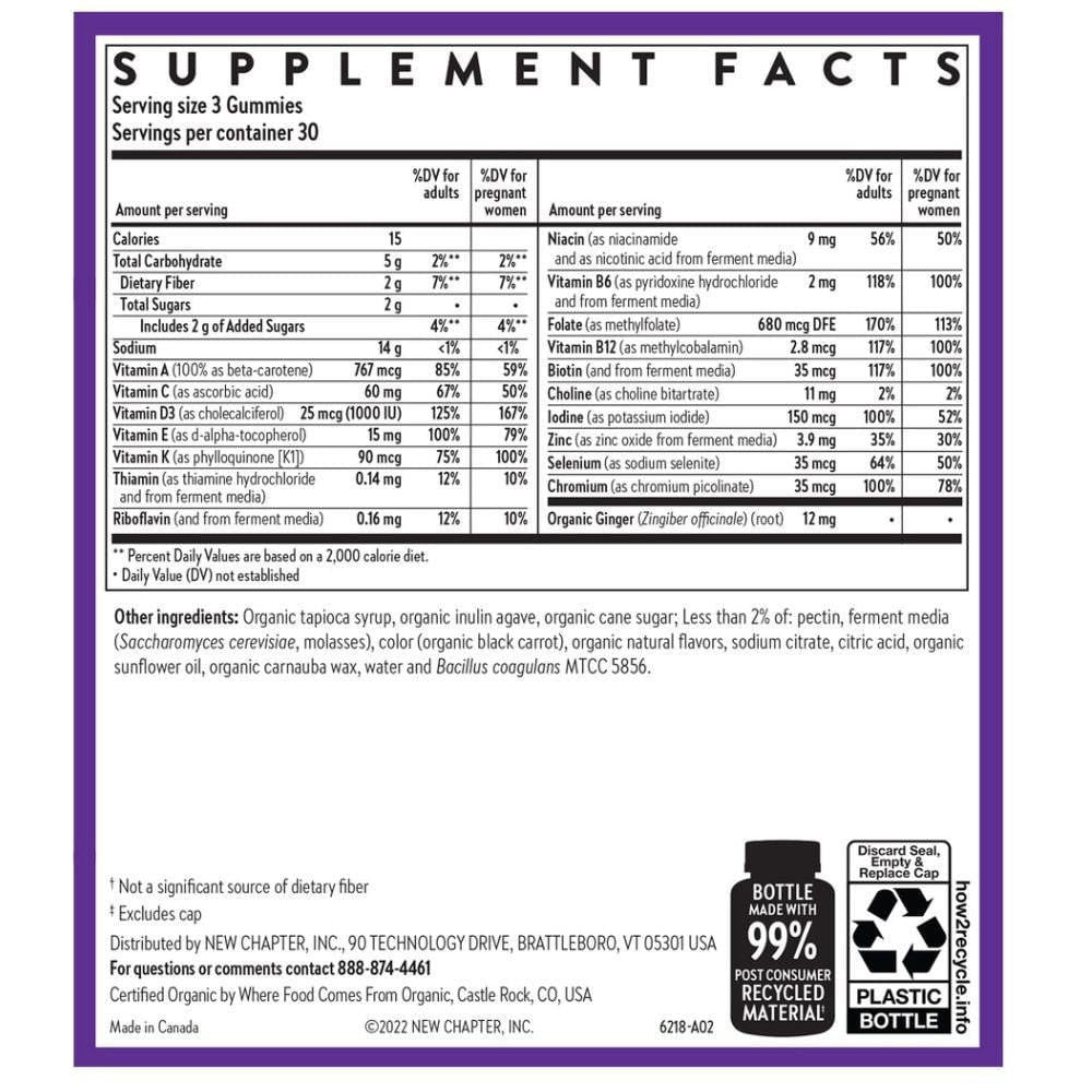  New Chapter Prenatal Multivitamin Gummies 90ct 
