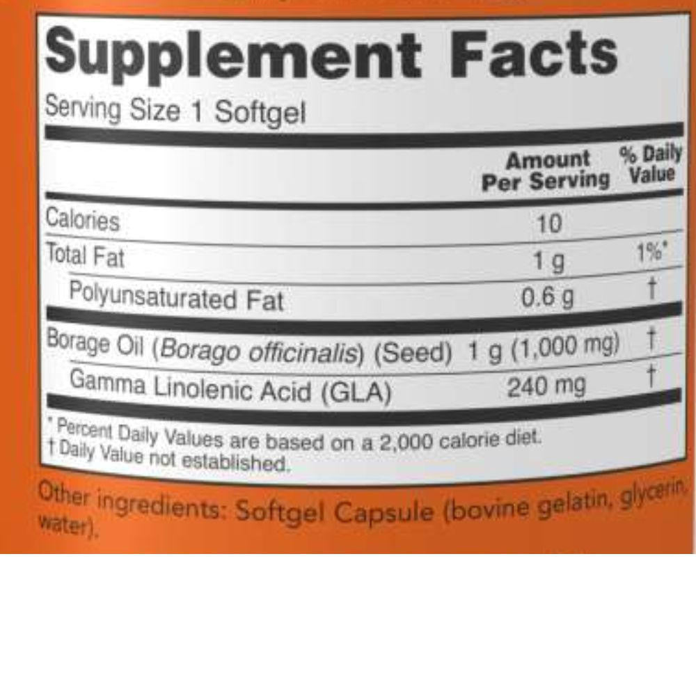  Now Foods Borage Oil 1000 Mg 60 Softgels 