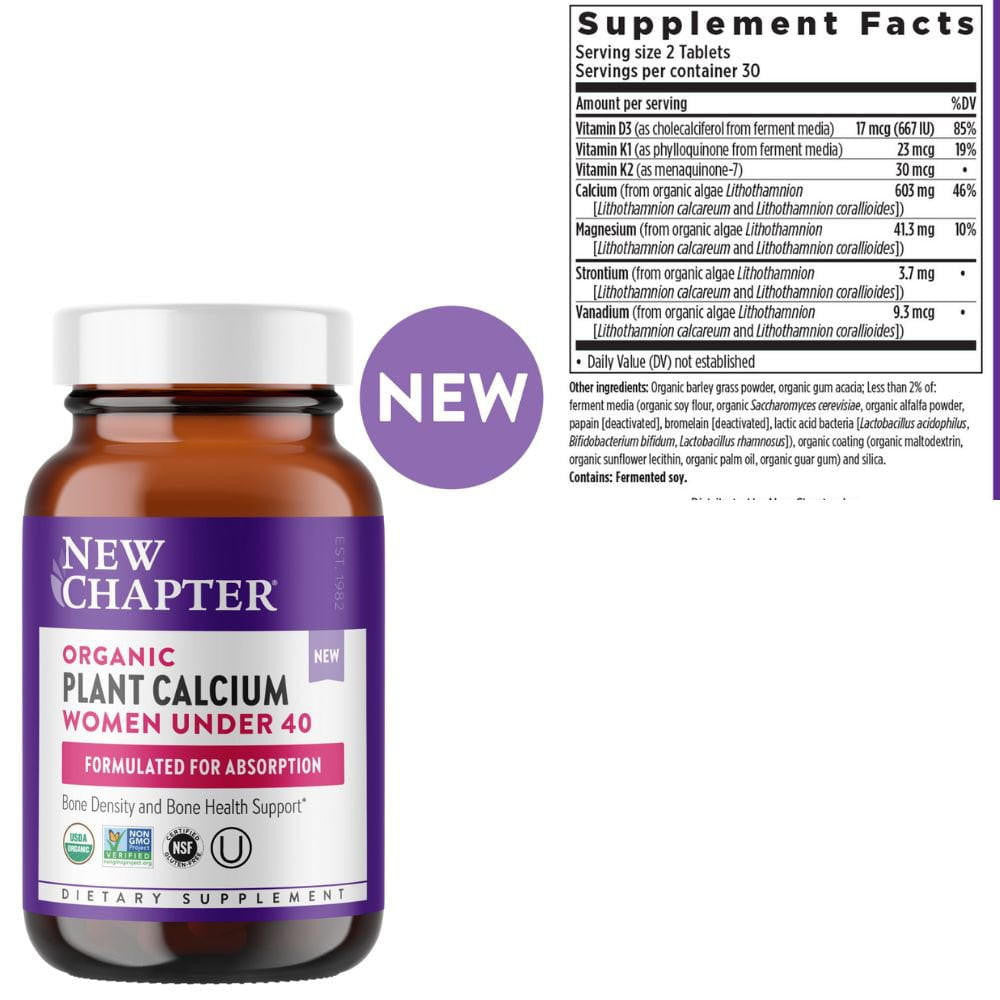  New Chapter Plant Calcium Women Under 40 60ct 