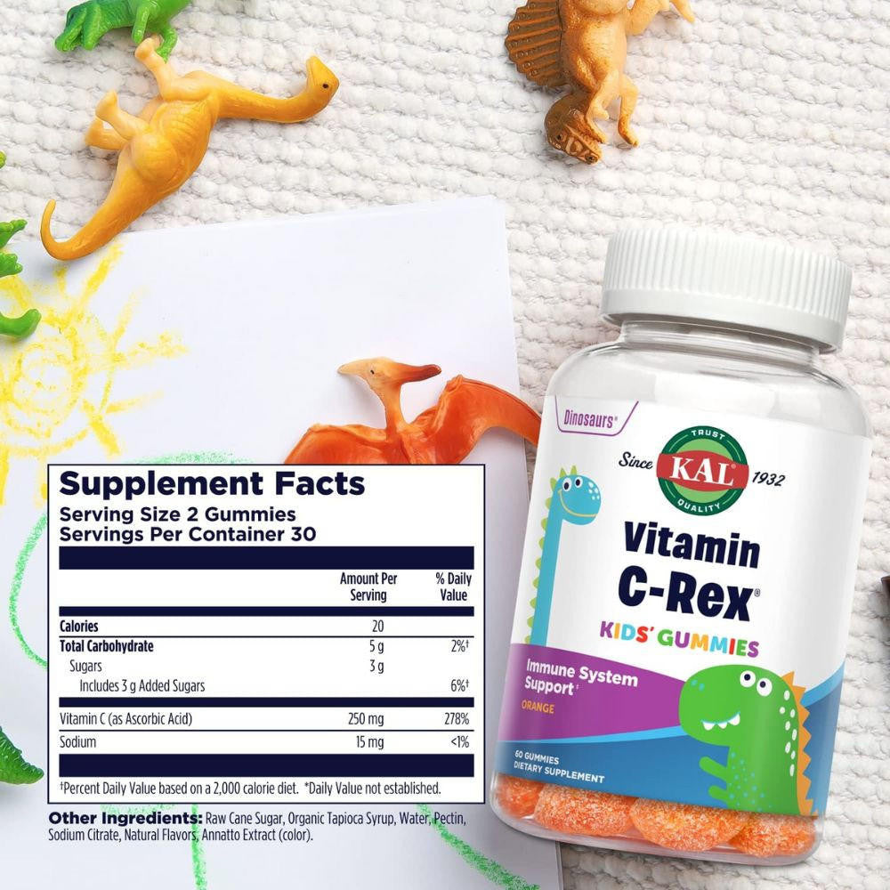  Kal Vitamin C-Rex Yummy Gummy Orange 60 Gummies 