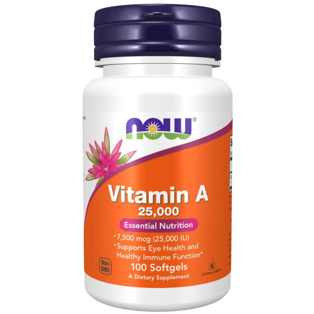  Now Foods Vitamin A 25000 IU 100 Softgels 