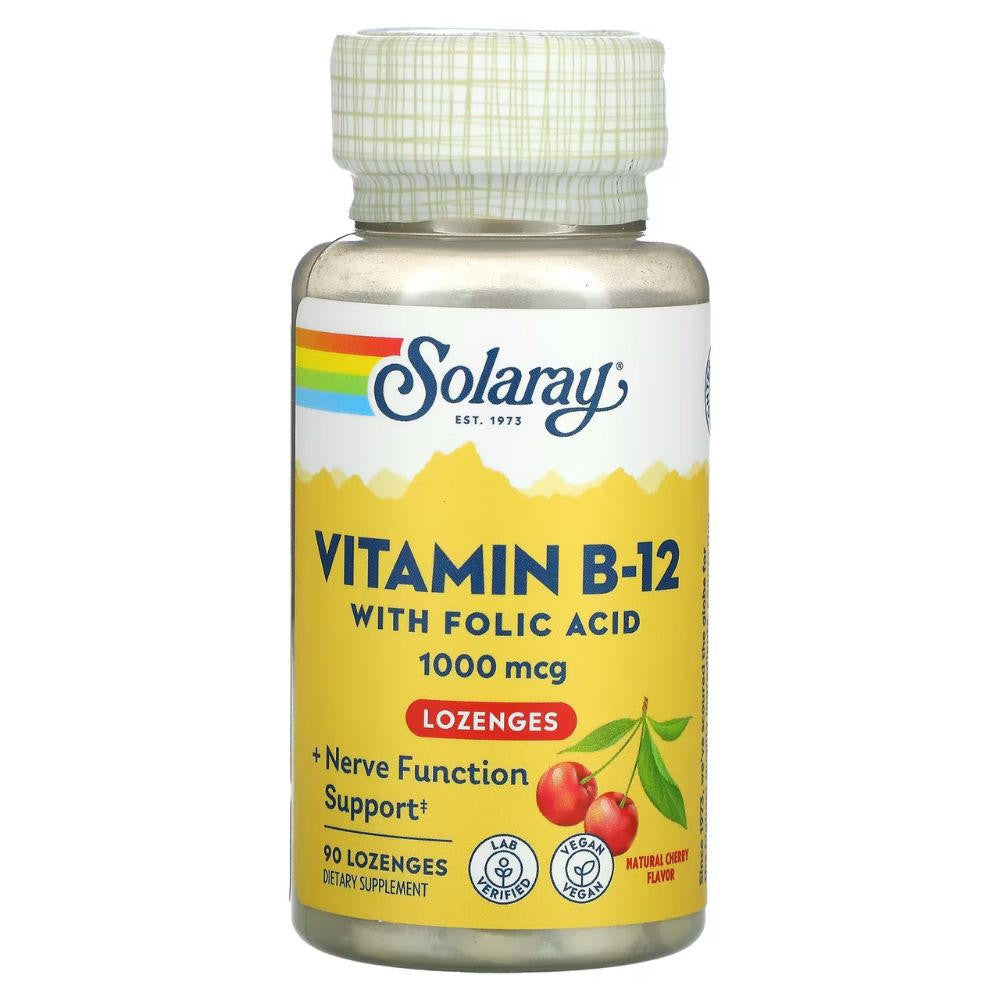  Solaray Vitamin B-12 90 Cherry Lozenges 