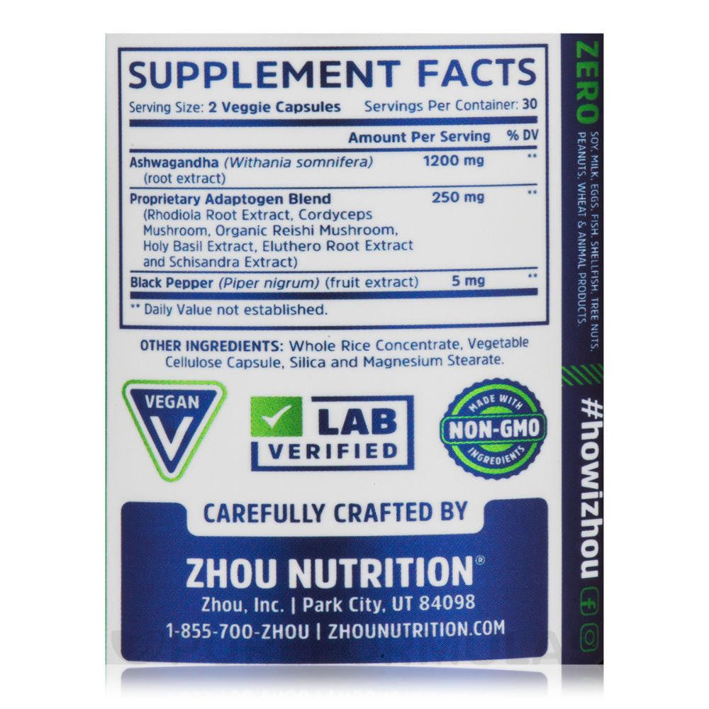  ZHOU Ashwagandha 60 Capsules 
