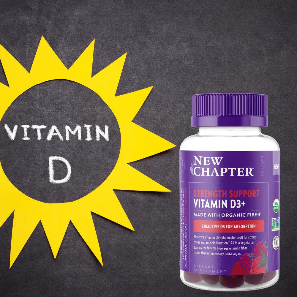  New Chapter Strength Support Vitamin D3+ 60 Gummies 