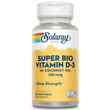  Solaray Vitamin D3 in Coconut Oil 5000IU 120 Softgels 
