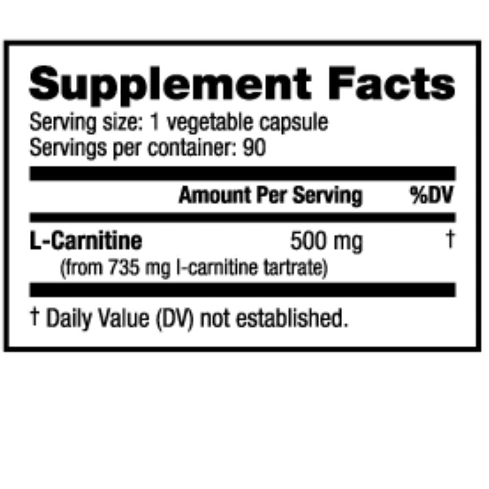  NutraBio L-Carnitine 90 Capsules 