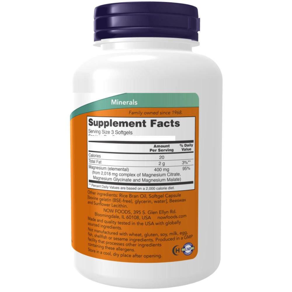  Now Foods Magnesium Citrate 134 Mg 180 Softgels 