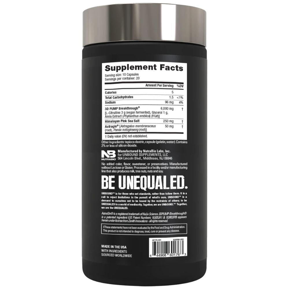  Unbound 3D Pump 200 Capsules 