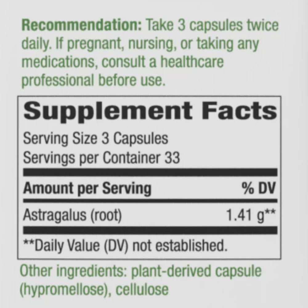  Nature's Way Astragalus Root 100 Capsules 