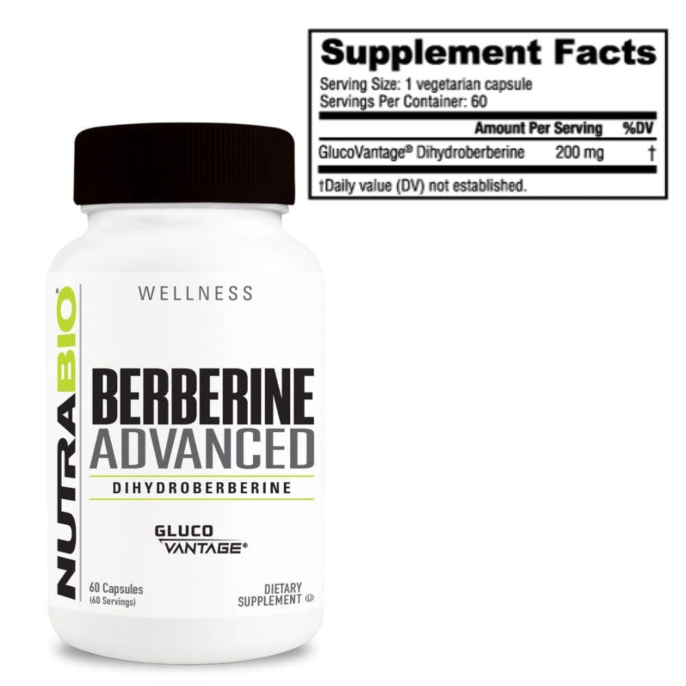  NutraBio Berberine Advanced 200mg 60 Capsules 