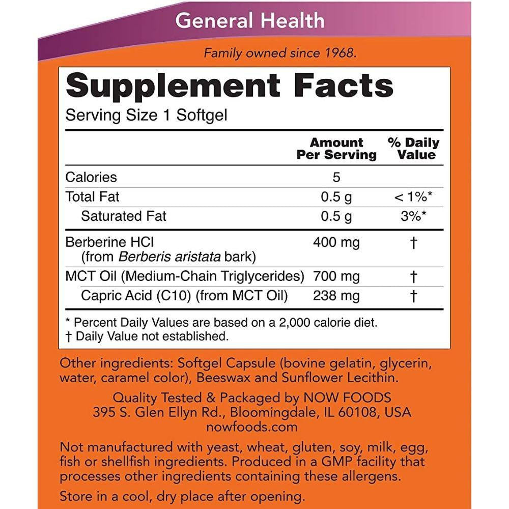  Now Foods Berberine Glucose Support 90 Softgels 