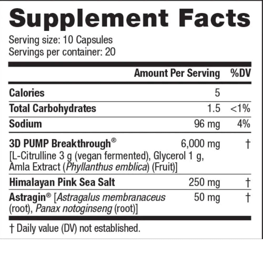  Unbound 3D Pump 200 Capsules 