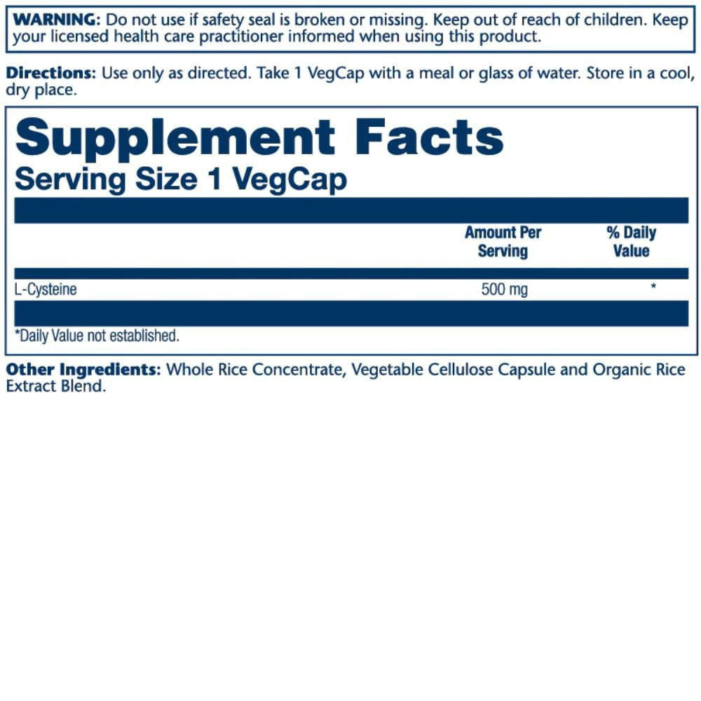  Solaray L-Cysteine 500mg 30 Capsules 