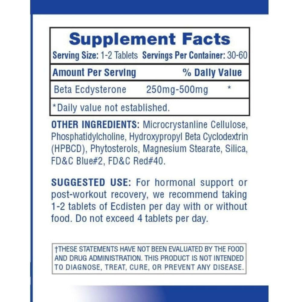  Hi-Tech Pharmaceuticals Ecdisten Ecdysterone 60 Tablets 