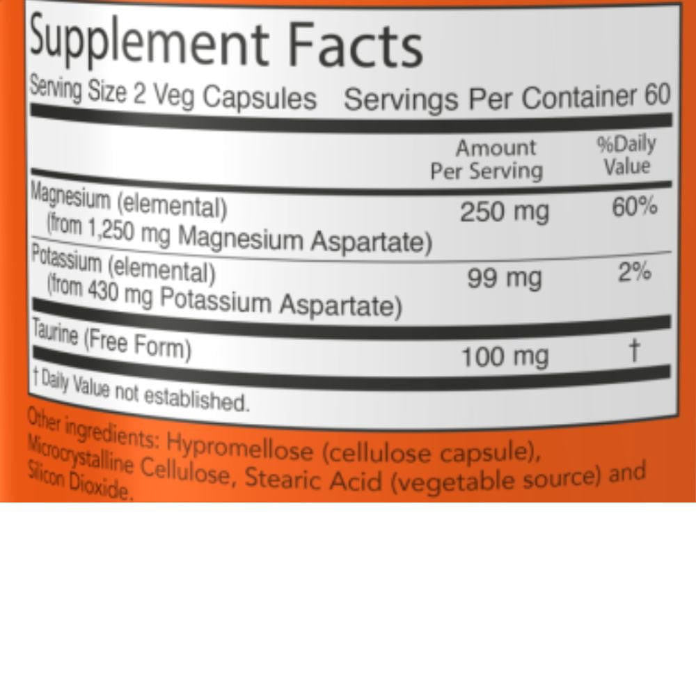  Now Foods Magnesium / Potassium Aspartate 120 Capsules 
