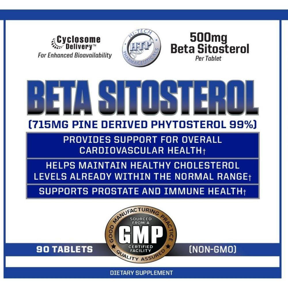  Hi-Tech Pharmaceuticals Beta Sitosterol 500mg 90 Tablets 