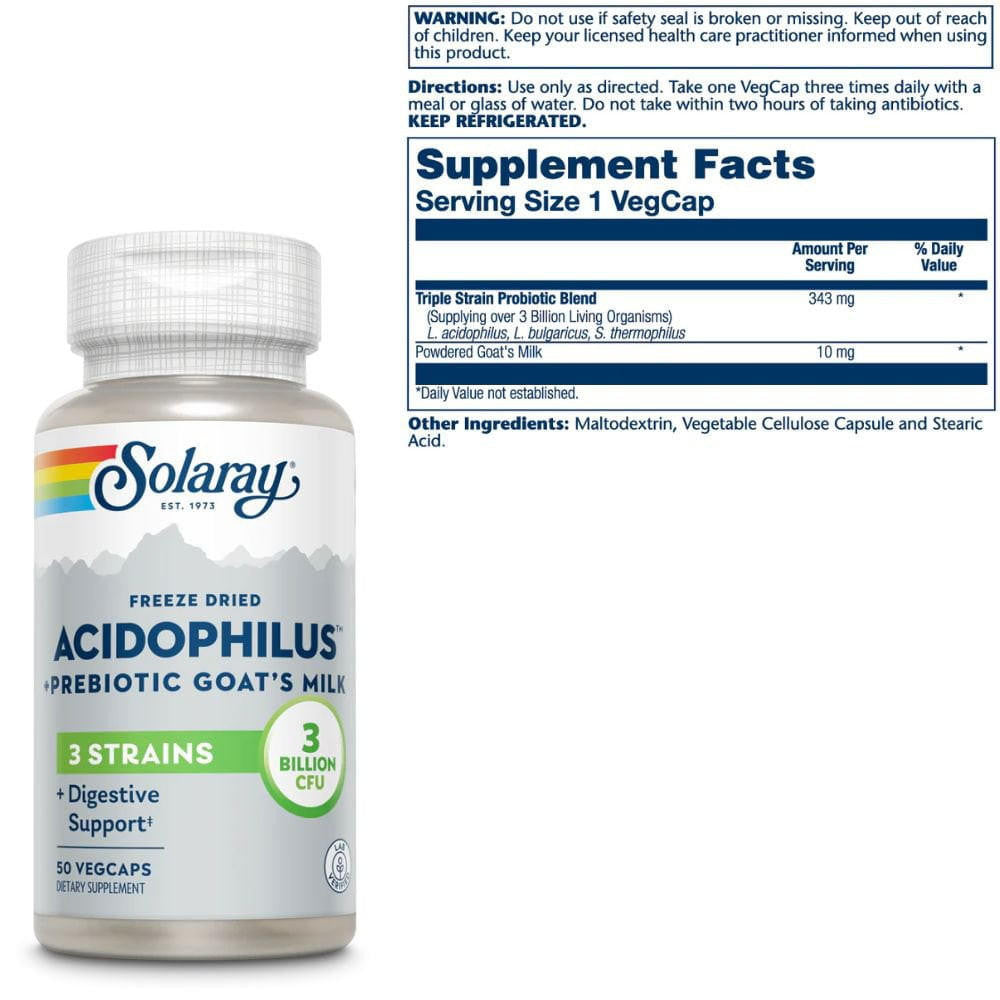  Solaray Acidophilus 3 Strain 50 Capsules 