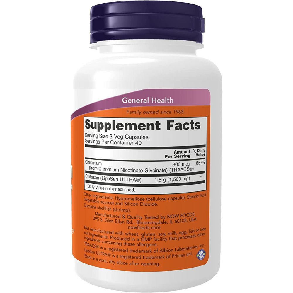  Now Foods Chitosan 500mcg 120 Capsules 