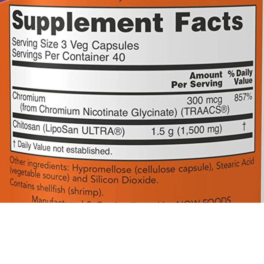  Now Foods Chitosan 500mcg 120 Capsules 