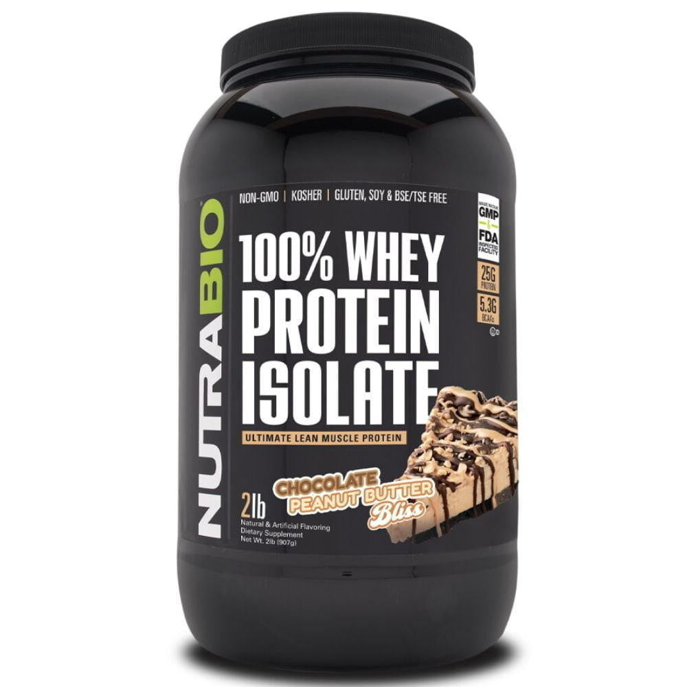  NutraBio 100% Whey Protein Isolate 2lb 
