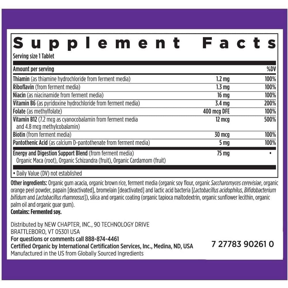  New Chapter Fermented Vitamin B Complex 90 Tablets 