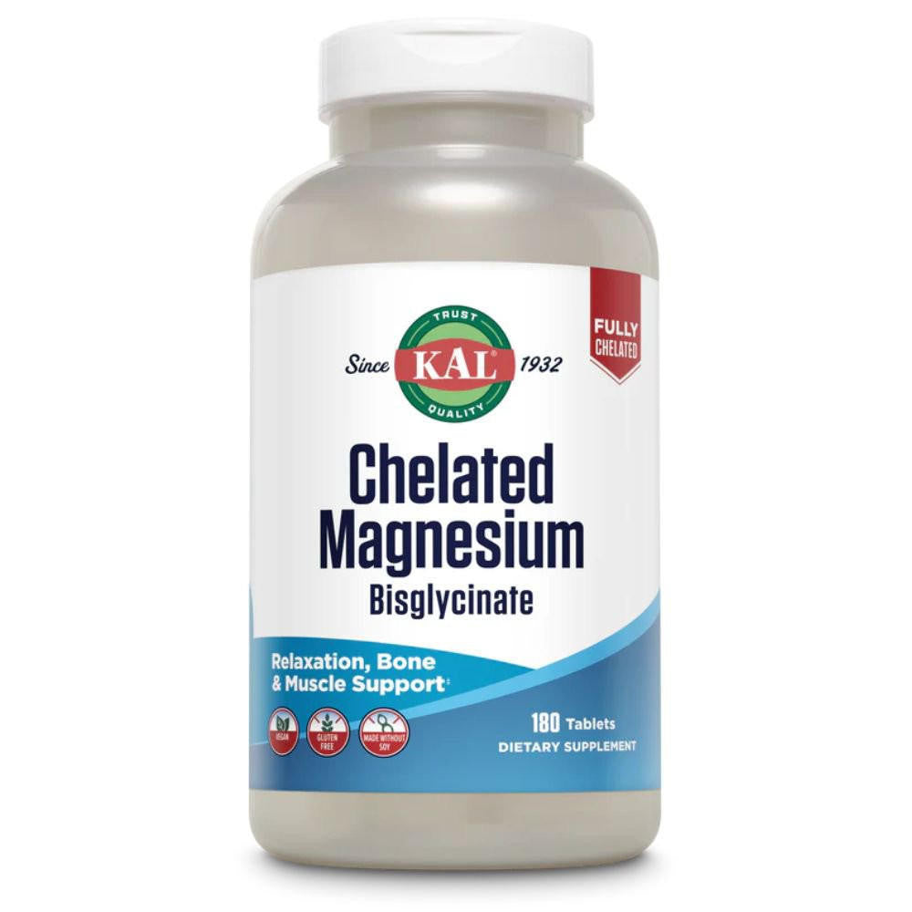 Kal KAL Chelated Magnesium Byglycinate 180 Tablets 