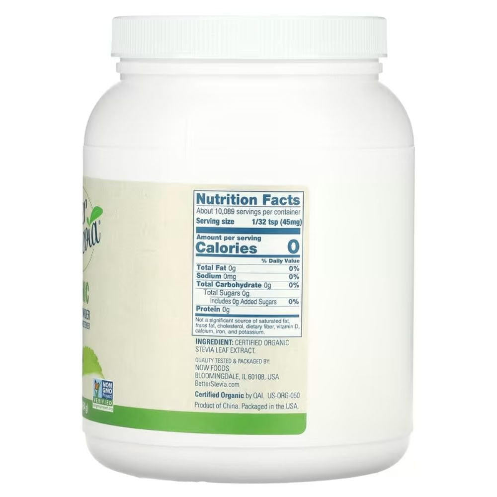  Now Foods Better Stevia Powder Organic 1 Lb 