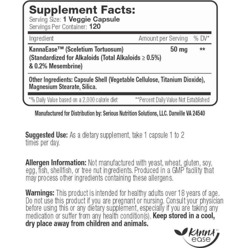  Serious Nutrition Solutions KannaEase 120 Capsules 