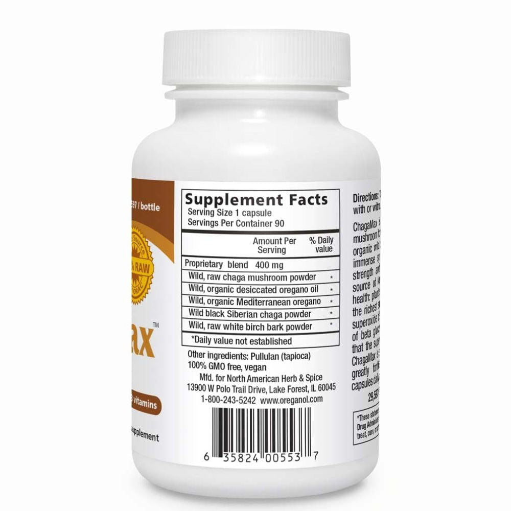  North American Herb & Spice ChagaMax 90 Capsules 