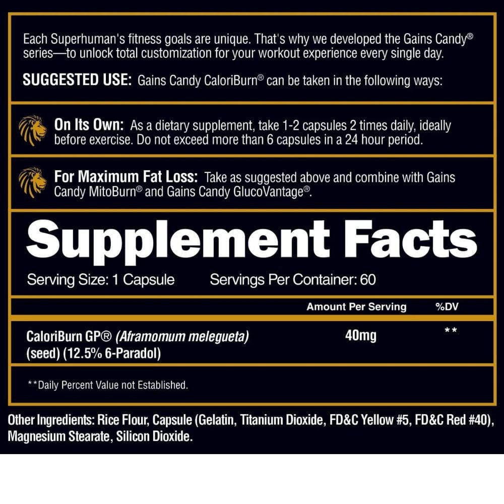  Alpha Lion Gains Candy Calori Burn 60 Capsules 