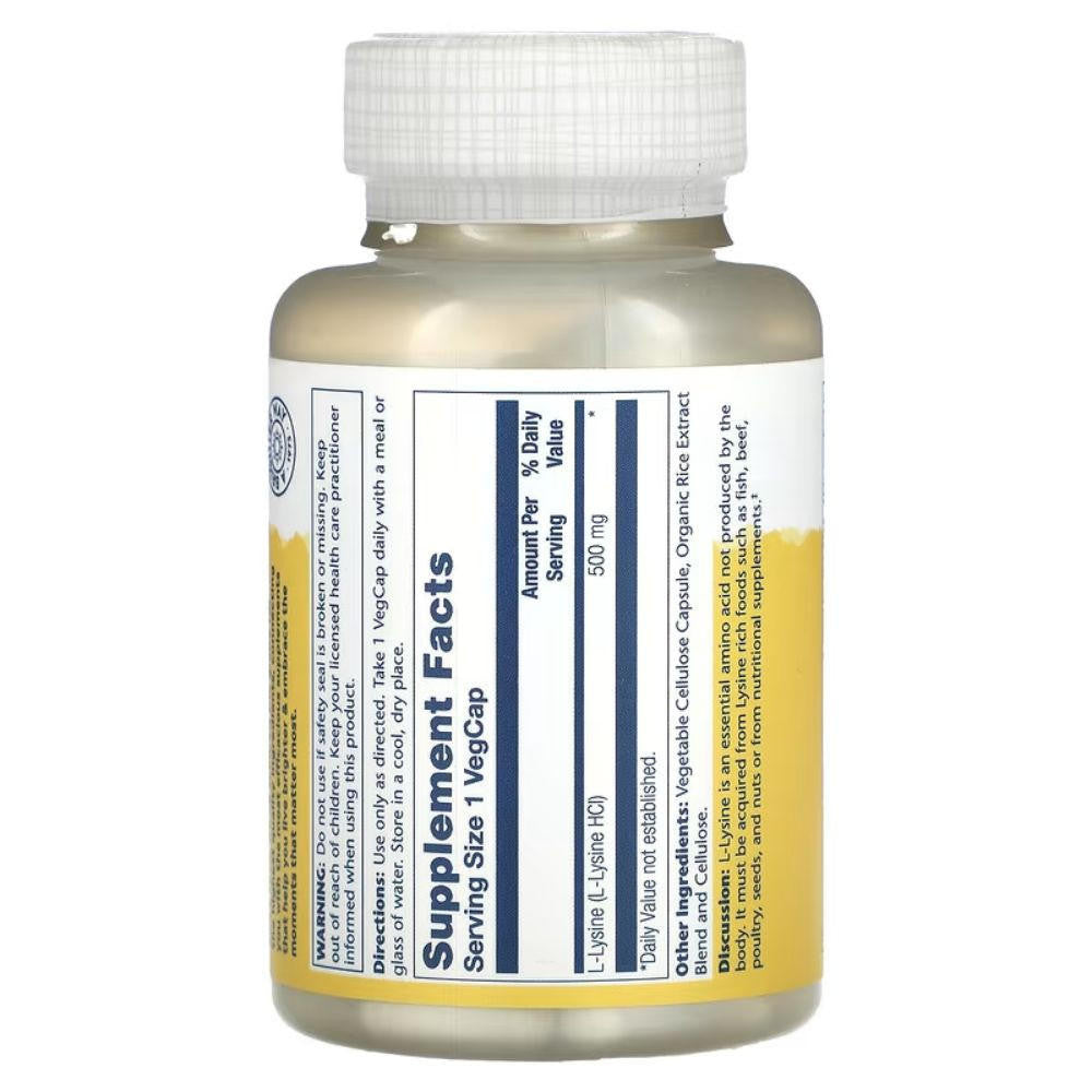 Solaray Free Form L-Lysine 500mg 120 Capsules 