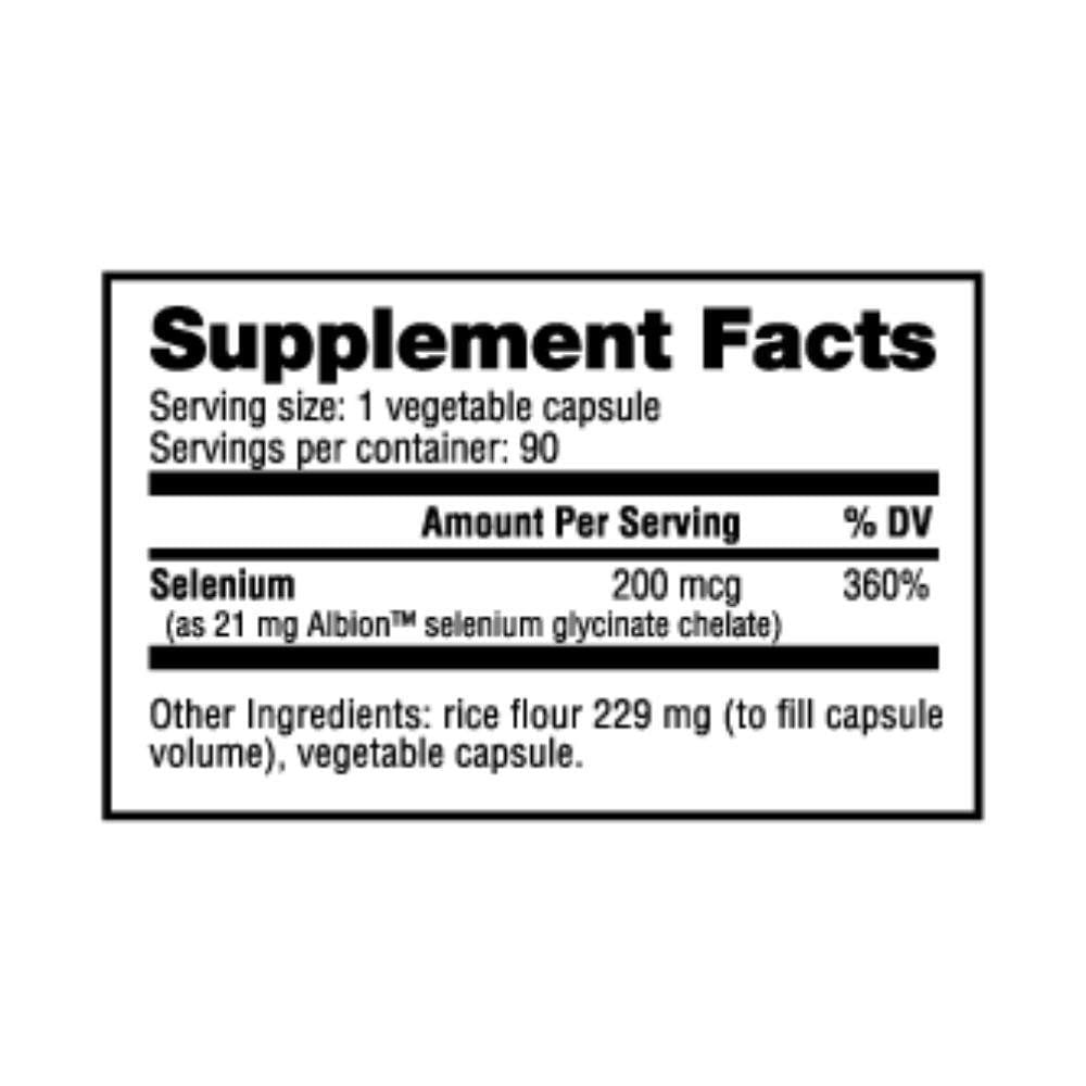  NutraBio Selenium 200mcg 90 Capsules 
