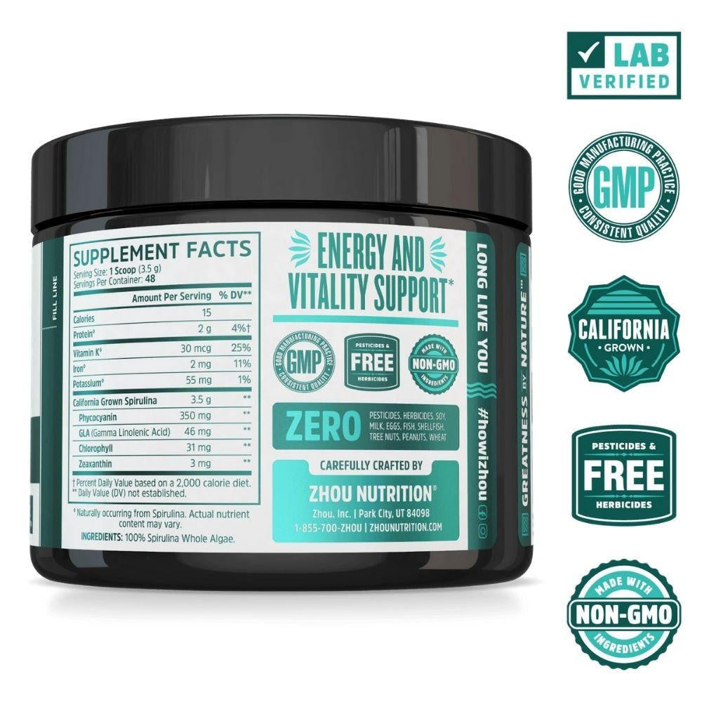  ZHOU Spirulina 6 Ounces 