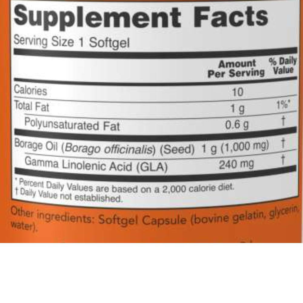  Now Foods Borage Oil 1000 Mg 120 Softgels 