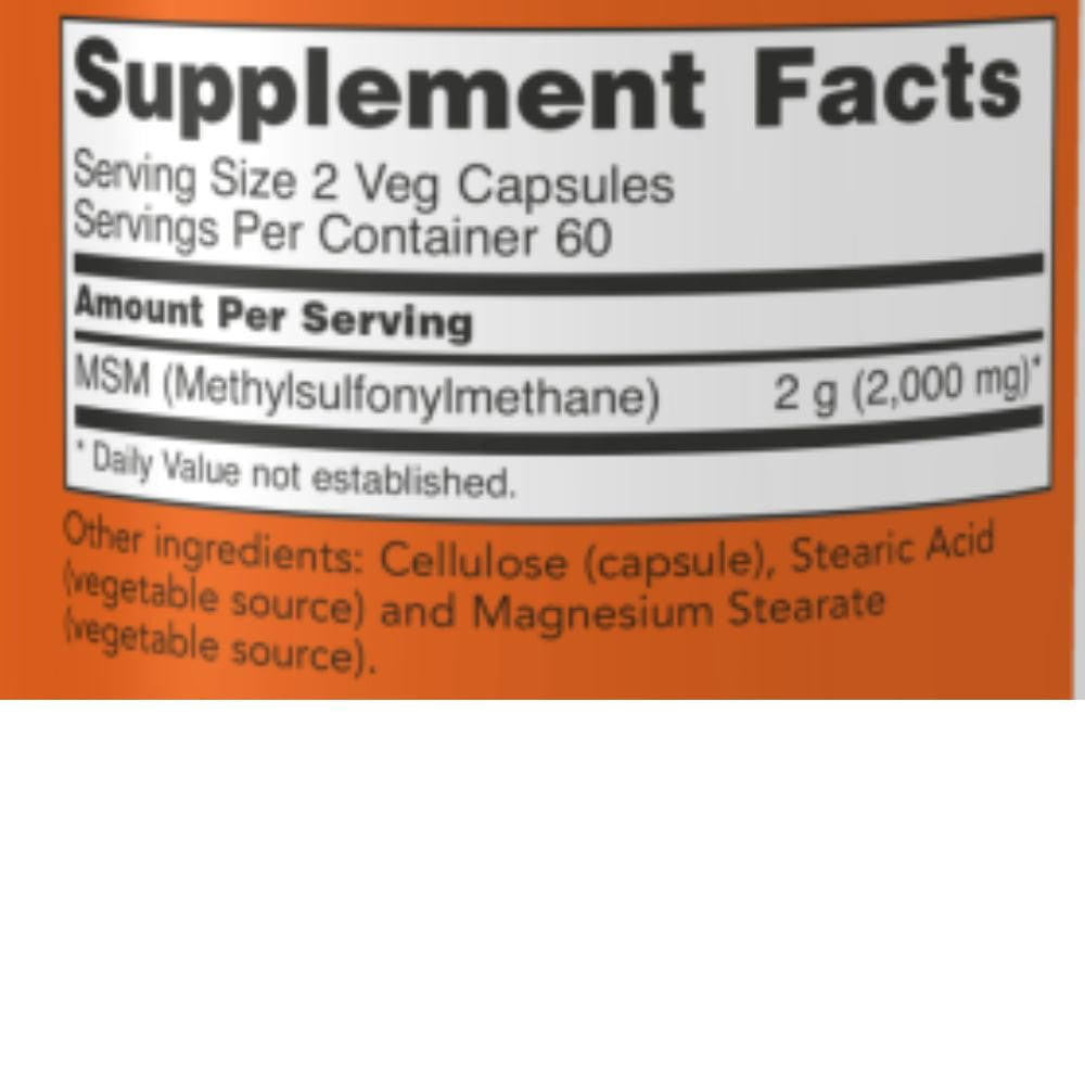 Now Foods MSM 1000mg 120 Capsules 