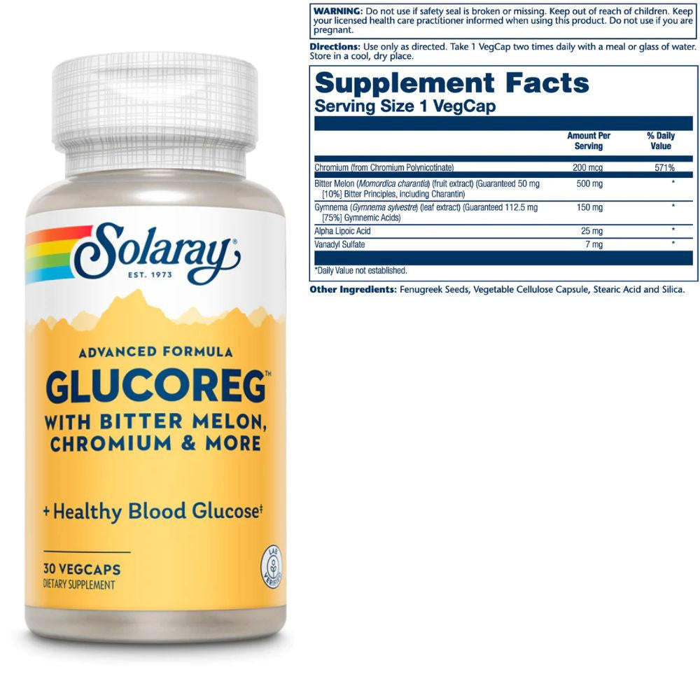  Solaray Glucoreg 30 Capsules 