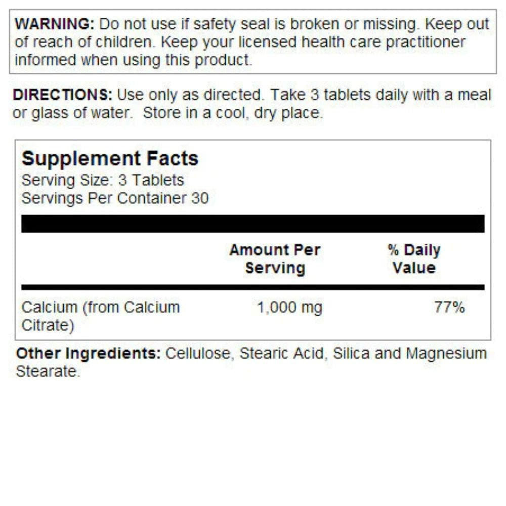 Kal KAL Calcium Citrate 1000 90 Tablets 
