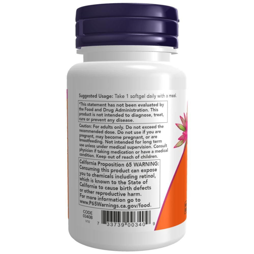  Now Foods Vitamin A 25000 IU 100 Softgels 