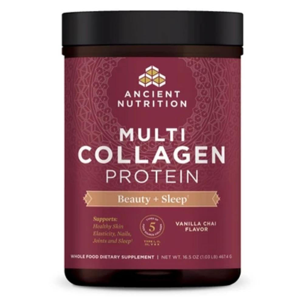  Ancient Nutrition Multi Collagen Protein Beauty + Sleep Vanilla Chai 38 Servings 
